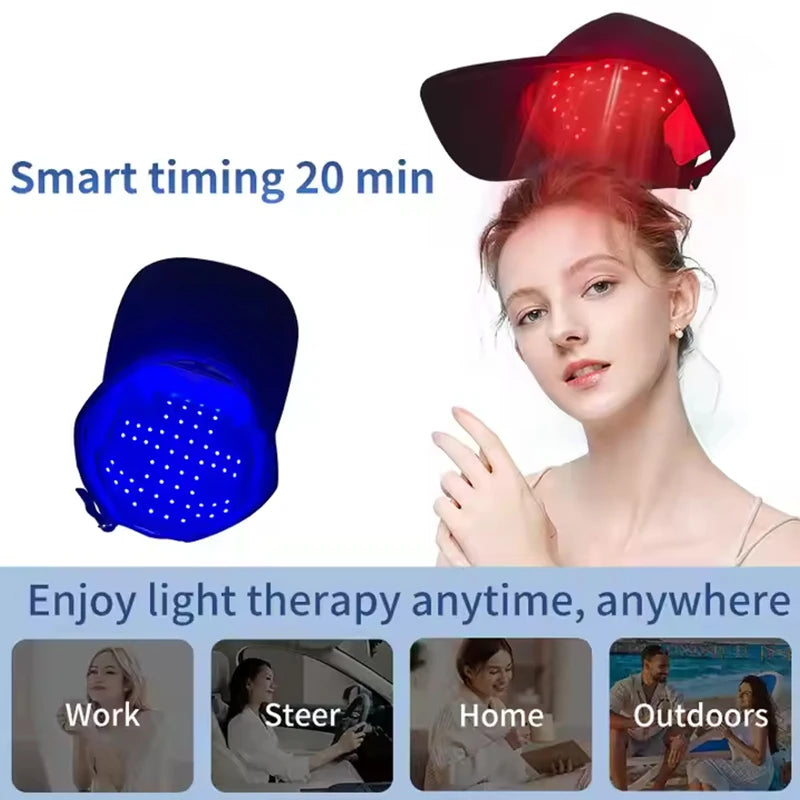 LED Red Light Therapy Cap Hair Growth Helmet Diode LaserHat Light Therapy Cap for Hair Regrowth and Hair Loss Treatment