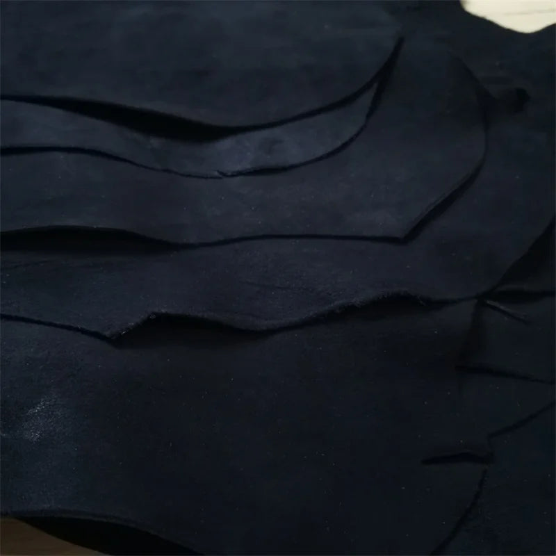 1mm Brown Black Sheep Suede .Top Leather.Real Leather Fabric.Handmade DIY For Clothes Inside.Package Edge.Whole Sheepskin