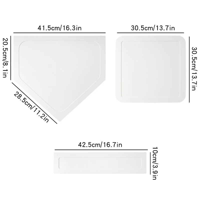 Exercise Home Plate Baseball Softball Base Set For Pitching Hitting Practice 24BD