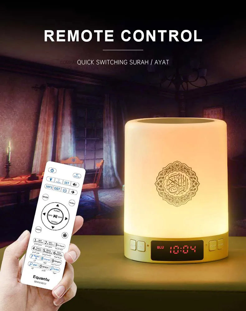 Islamic Wireless Portable Quran Speaker LED Night Light Koran Lamp With AZAN Clock Mp3 Player Muslim Gift Veilleuse Coranique