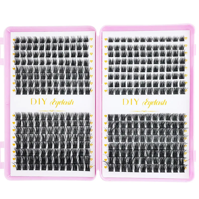 384PCS Eyelash Extension Book (with D-Curl Technology) – Ultra-Thick, Multiple Lengths Available, Easy-to-Apply-at-Home Makeu