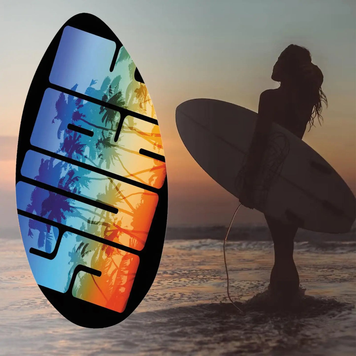 Skimboard for Beach Lightweight Durability Wooden Water Surfboard Wood Body Board for Beginners Teenagers All Skimming Kids
