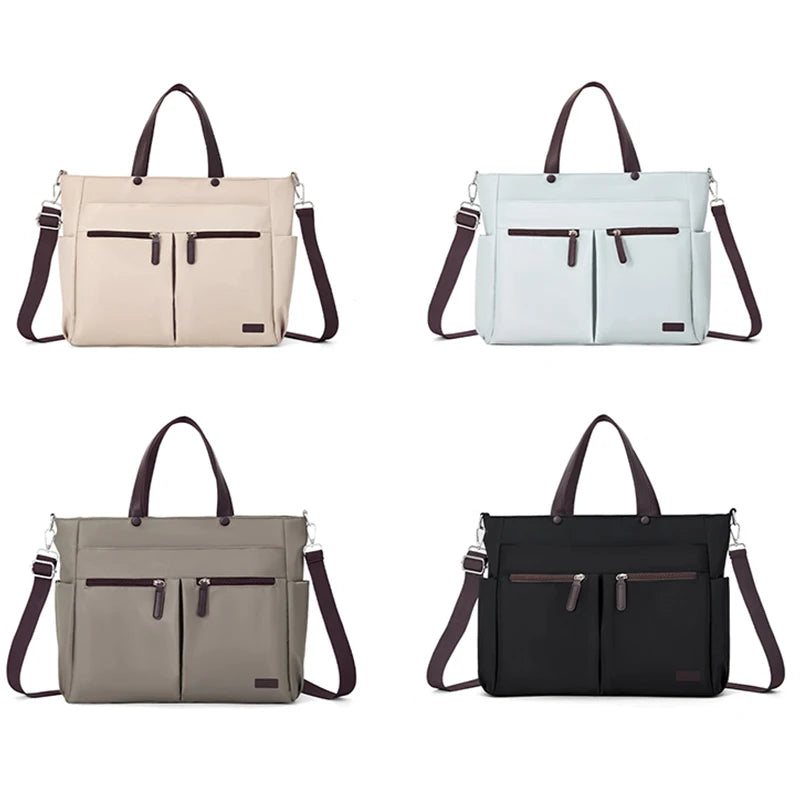 【 Laptop Bag 】 Nylon casual ladies' laptop bag, daily commuting briefcase, lightweight double main pocket single-shoulder bag