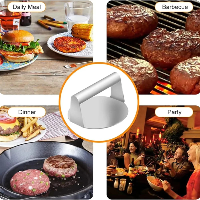 Stainless Steel Smash Burger Press Hamburger Patties Meat Masher Circular Meat Press Mold for Deli Meats Kitchen Tools