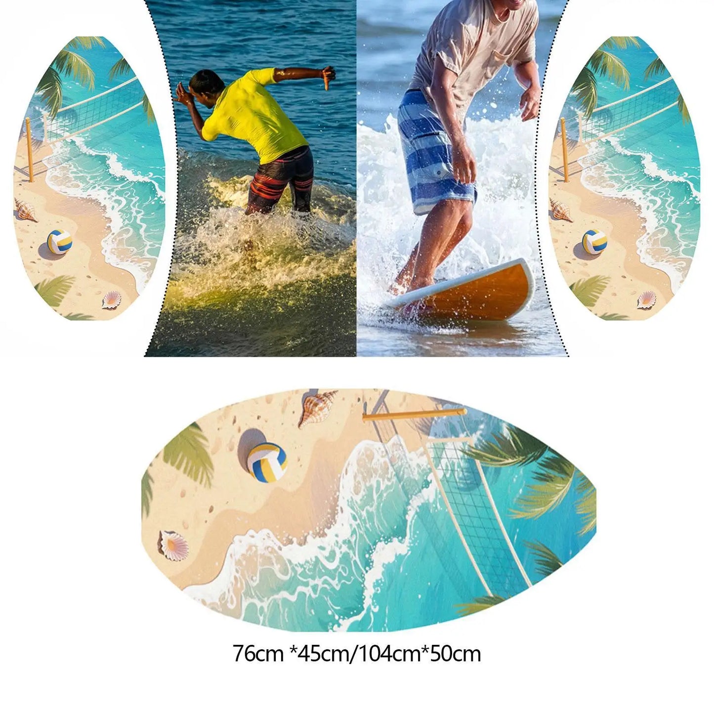 Wooden Skimboard Lightweight Standing Universal Portable Sand Board Skim Board for Beach Surfing Kids Teens Beginners Adults