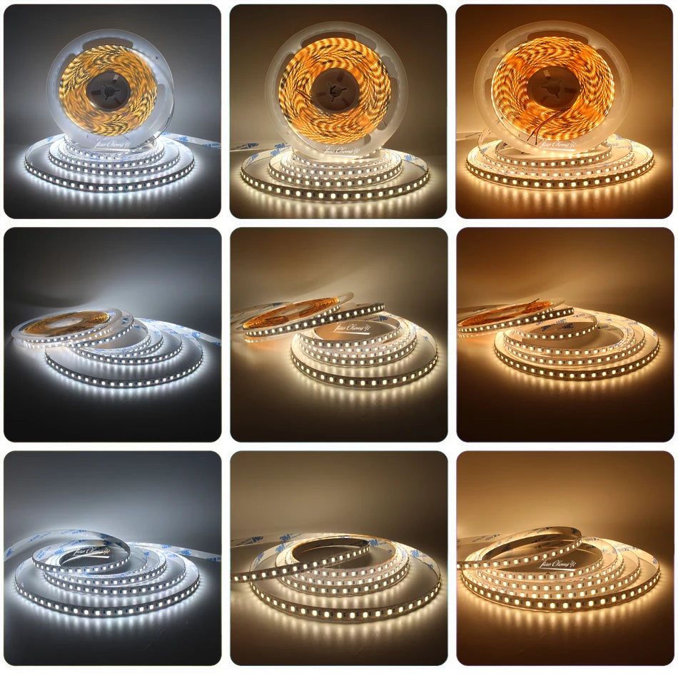 2835 LED Strip light 24V 120LEDs/m 1 LED Cut Super Bright  5mm 8mm PCB Flexible Tape LED Light  White/Natural White 1-10M
