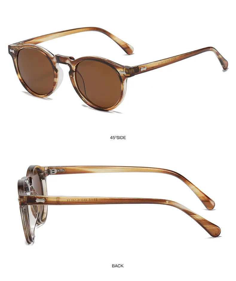 New Retro Polarized Sunglasses Men Women Fashion Small Round Sun Glasses For Male Female Literary Vintage Shades Driving Eyewear