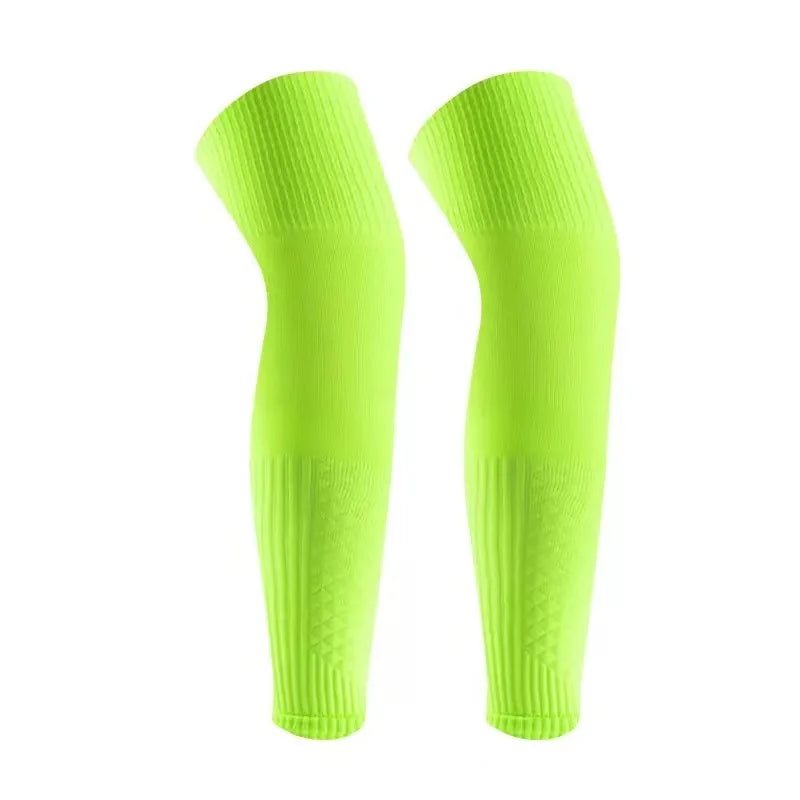 Football protective socks over knees, men's basketball pressure leg covers, knitted breathable, non-foot pressure fixed socks