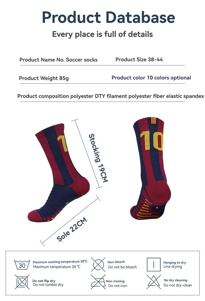 Football Socks For Football Stars Men's Special Anti Slip Thick Towel Bottom Midsole Practical Sweat Absorbing Sports