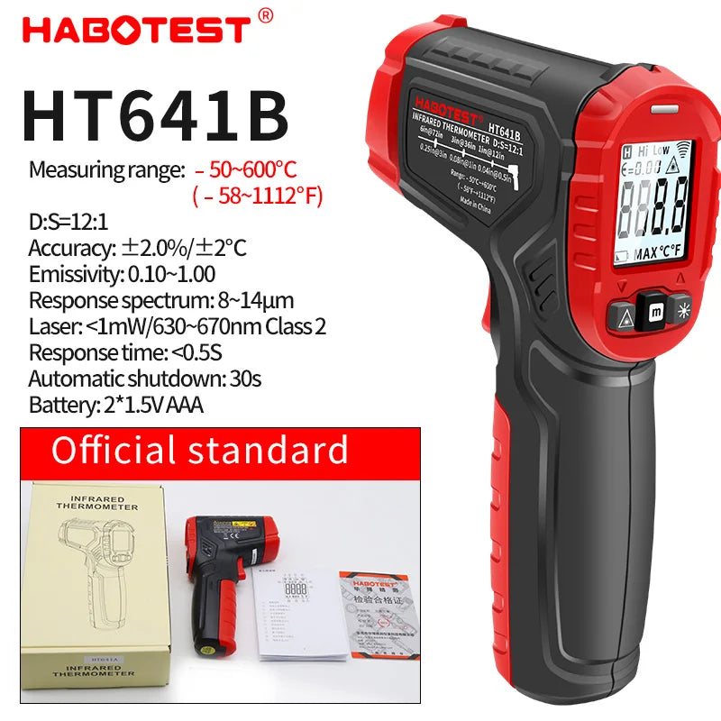 Digital Infrared Thermometer -50~600℃ IR Laser termometro Pyrometer Gun Non-Contact Laser Temperature Meter gauge Tools