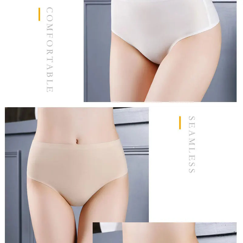 Hot Sexy Ladies Panties sport women's Underpant Middle-HIGH waist Thongs String Fashion Ice Silk Seamless Briefs Lingerie Tanga