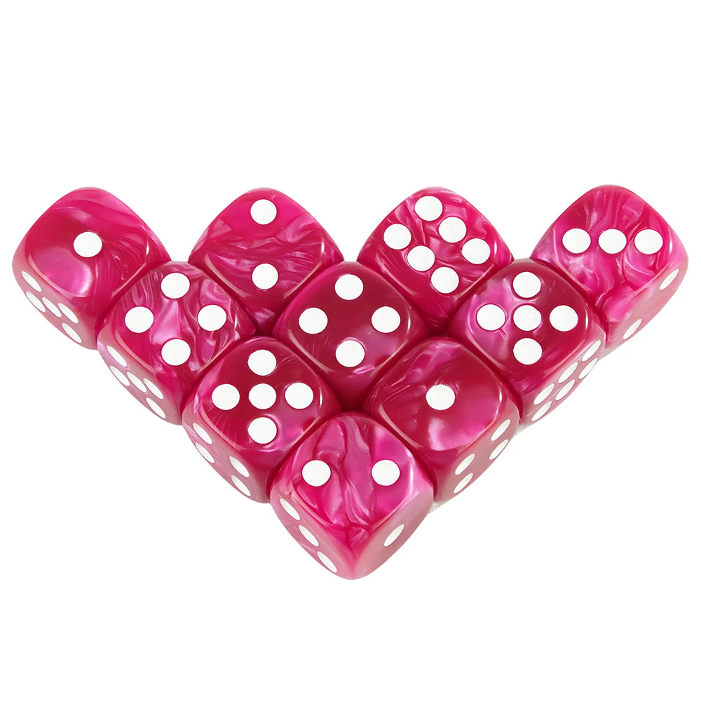 Marble Effect D6 Dice 10pcs 16mm Board Game Dice for Club Party DND RPG Board Game Bar Table Accessories