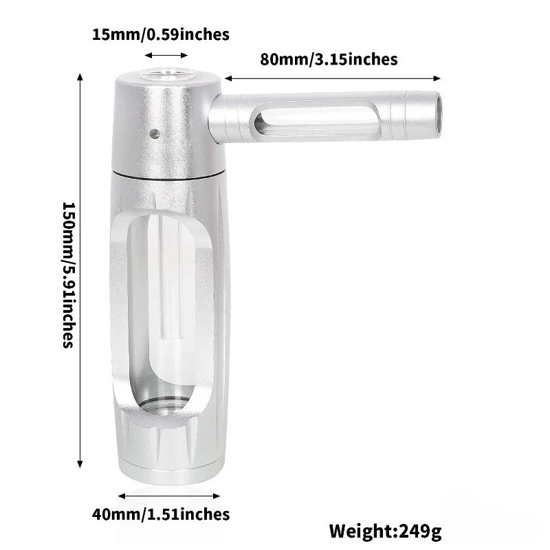 Handheld Smoking Pipe Detachable Hookah Set with Dry Burning Glass Bowl Cigarette Filters Shisha Pipes Smoke Accessories