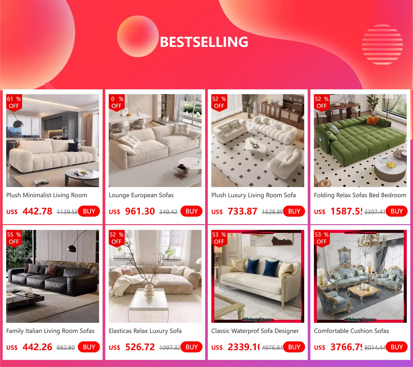 Classic Waterprof Sofa Designer Adults Romantic Cushion Sofa Elegant Living Room Muebles Para Habitacion Home Accessories