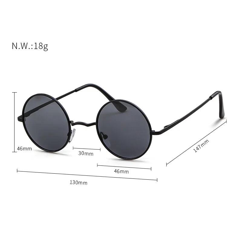 Trendy Round Polarized Sunglasses High Quality Brand Design Vintage Party Men Circle Small Frame Women Yellow Shades Sun Glasses