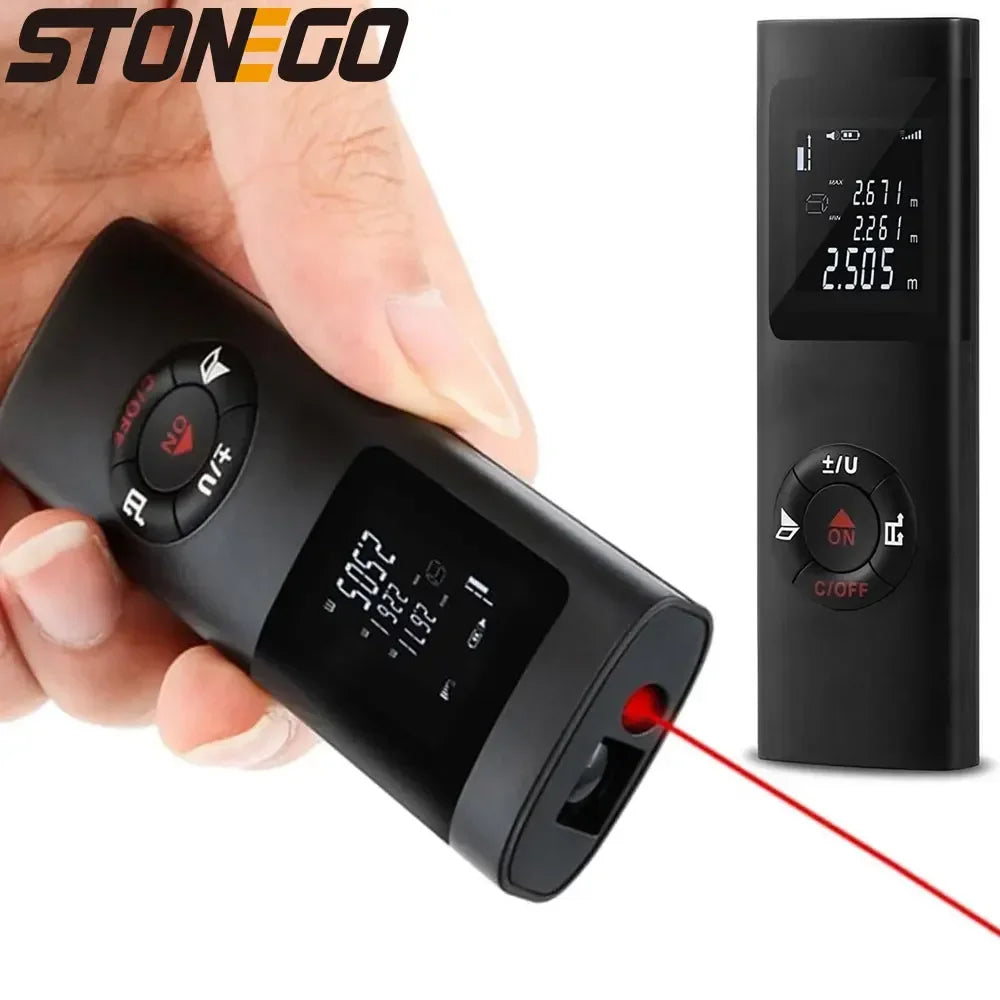 40/60M Portable Digital Laser Distance Meter, ±1/16 Inch High Accuracy, USB Charging, M/in/Ft Unit Switch Laser Measurement Tool