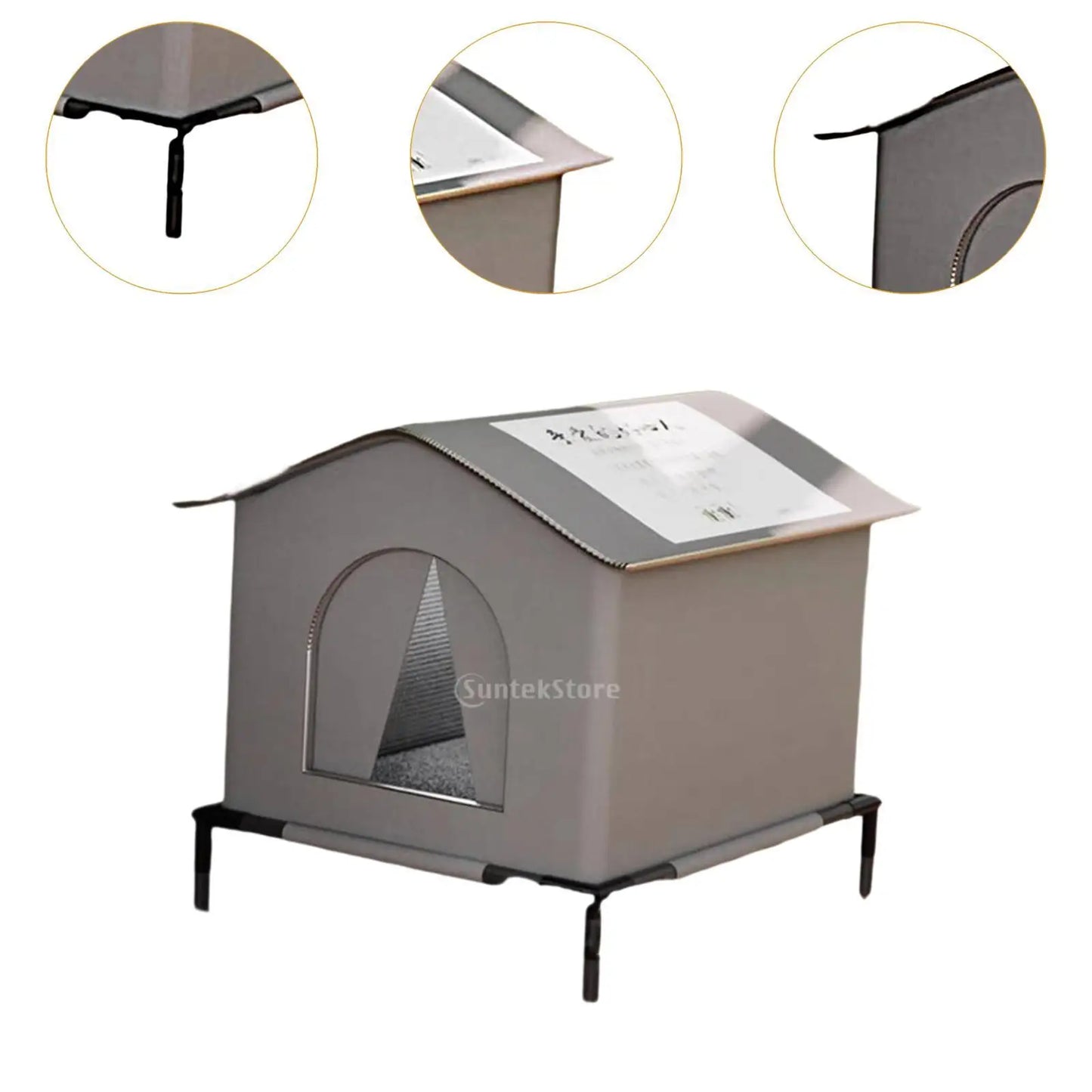 Outdoor Cat House Insulated Weatherproof Waterproof for Barn Comfortable Windproof Winter Warm Elevated Leg Cube Cat Shelter