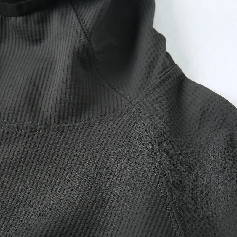 Unisex Outdoor Mountain Series Loose Fit Hoodie Thin Bubble Hooded Sweatshirt Breathable Long Sleeve T-Shirt for Teens
