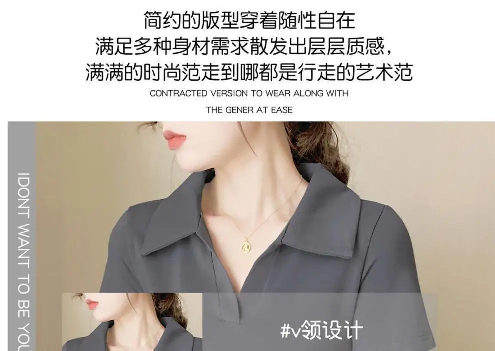 Women's Versatile Top Summer Loose Stylish Cover Fat Slim Short Sleeve