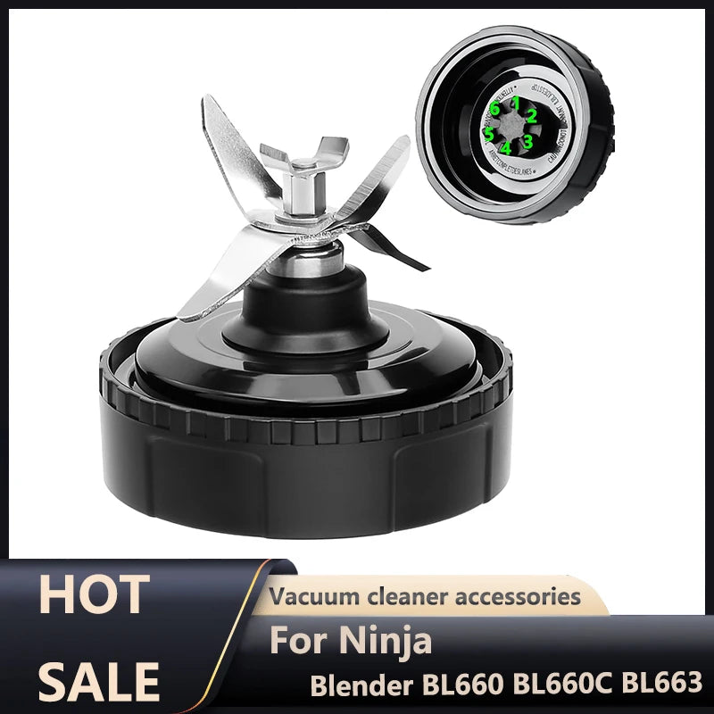 6 Fins Blender Replacement Parts Compatible for Ninja Blender BL660 BL660C BL663 BL663CO BL770 BL770A BL770W BL771 BL771C