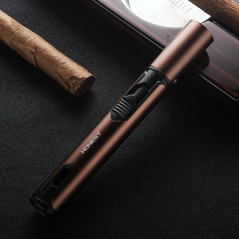 HONEST Metal Torch Windproof Lighter Refillable Pen Lighter Jet Flame Butane Lighter Kitchen BBQ Candle Camping Men's Gadget