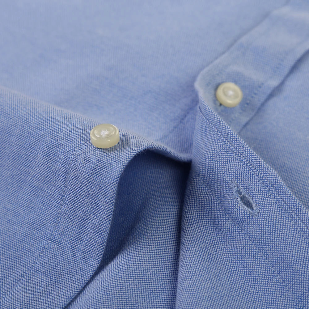 Men's Long Sleeve Oxford Button-Down Shirt with Left Chest Pocket Comfortable Autumn Winter Regular Fit Casual Versatile Fashion