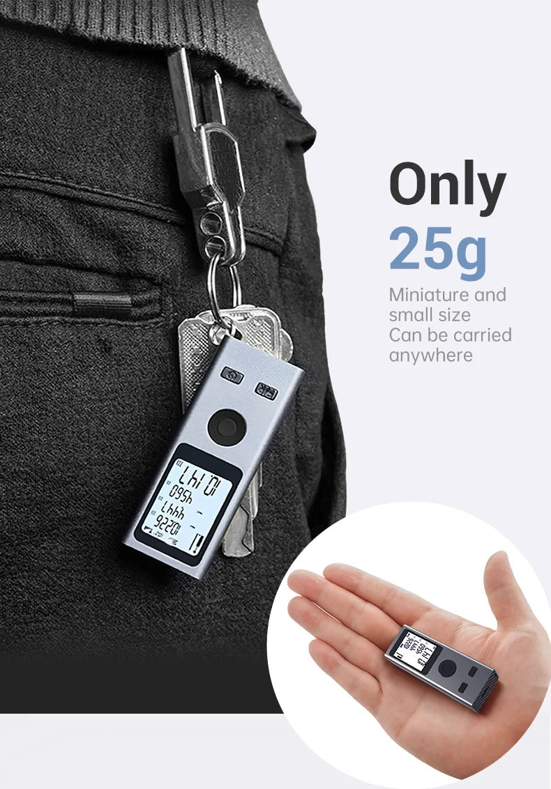 Mini Laser Rangefinder 30M USB Rechargeable Infrared Distance Meter Digital Laser Tape Measure for Building Measurement Tool