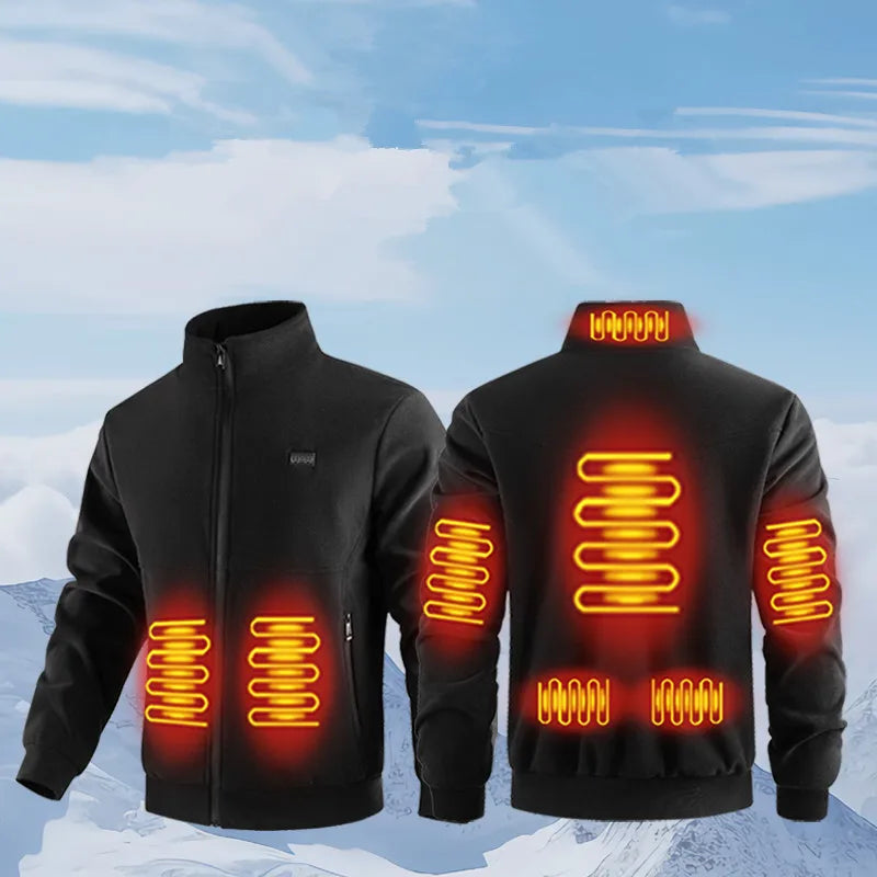 New Winter Fashion Versatile Polar Fleece Thick Heating Warm Jacket For Both Men Women 8-Zone Intelligent Heating Electric Coat