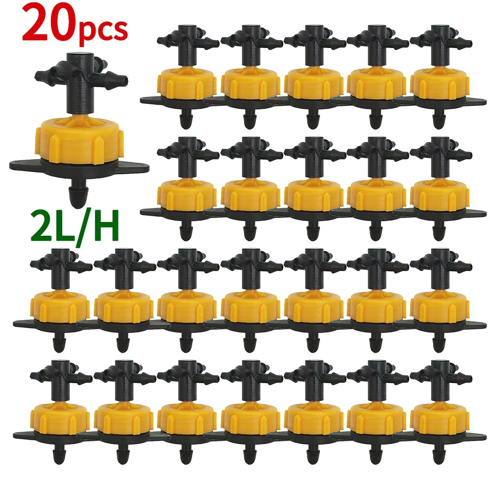 Irrigation 2L/4L/8L Steady flow dripper with 4-way cross Connector Agriculture Drip water irrigation Drip arrow connector 20Sets