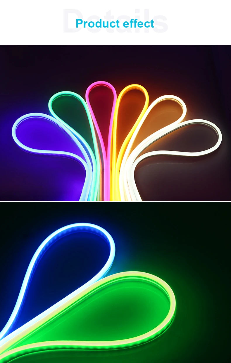 LED Neon Strip Light DC12V IP65 Waterproof For Outdoor Garden Billboard Advertisement Home Party Room Deco Yellow Red Blue Green
