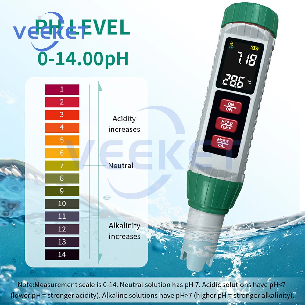 X51 Digital Water Quality Monitor Tester TDS PH Meter PH/TDS/EC/SALT/Temperature Meter for Pools Drinking Water Aquariums