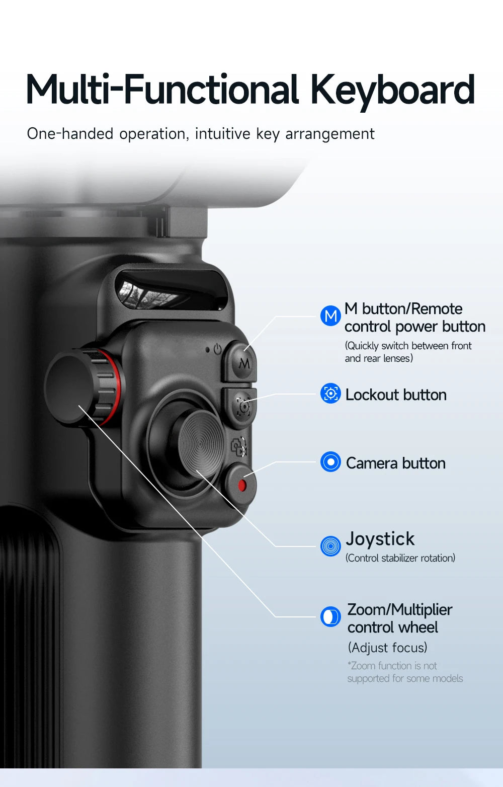 BAFANG New Product M02 Intelligent 3-Axis Stabiliser AI Auto Tracking Gimbal with Magnetic Remote Control Multi-Mode Shooting