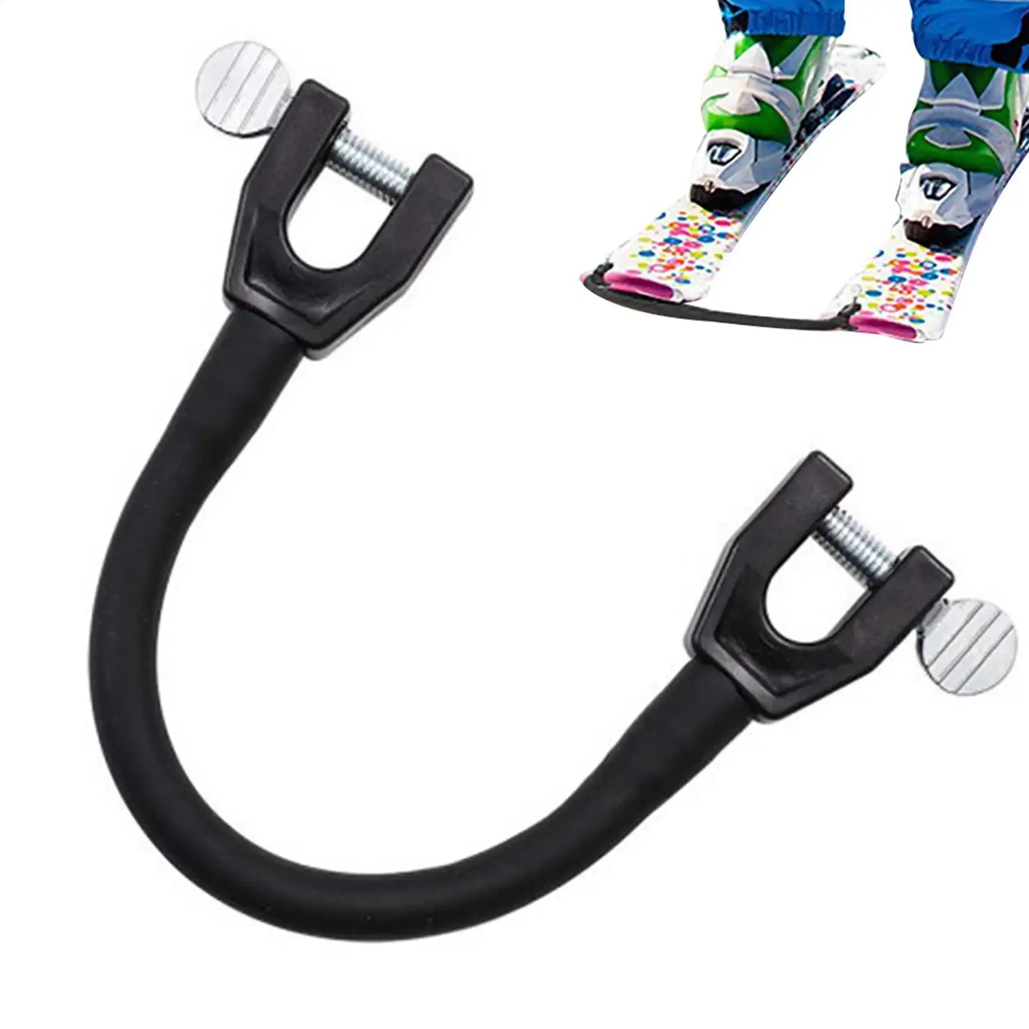 Snowboard Connector Stainless Steel Ski Trainer Easy Snow Ski Training Tools Ski Practice Aid for Beginners Kids Adults