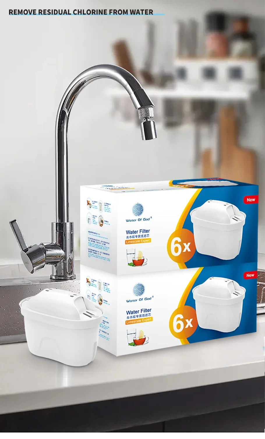 For Brita Maxtra 2PCS/6PCS Water Filters Cartridge Limescale Chlorine Impurities Purify Kettle Activate Carbon Water Filter