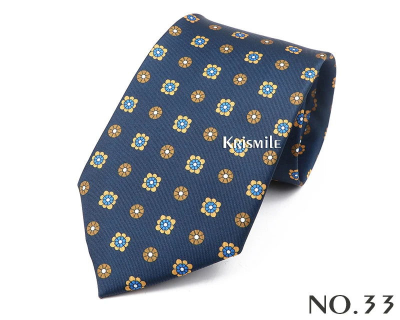 New Design Bohemian Style Necktie For Men Silk Touch Soft Blue Red Yellow Necktie Fit Wedding Party Business Office Accessory