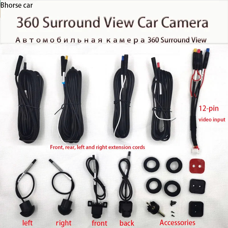 360° Panoramic Camera HD AHD1080p/720p Rear/Front/Left/Right 360 Bird View System 4 Cameras For Universal 360 Car Radio