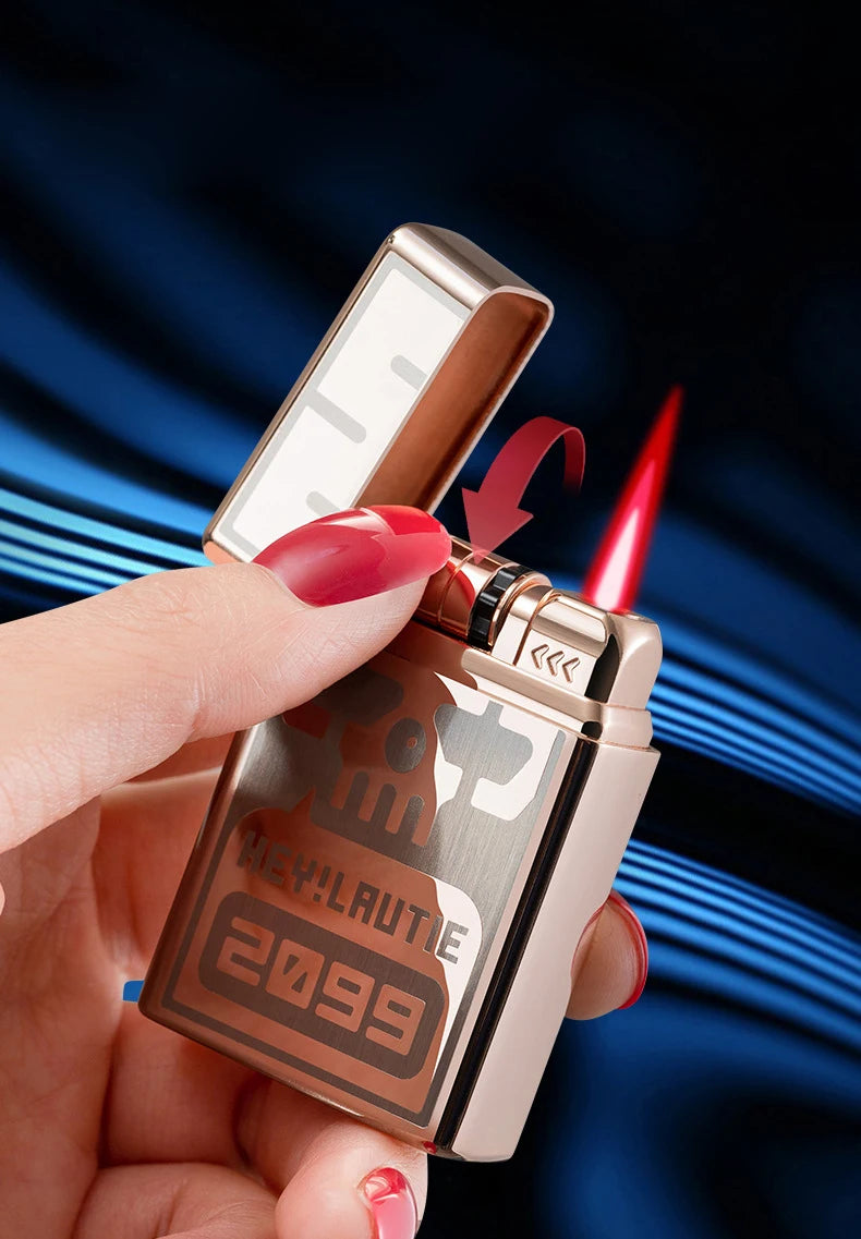 Portable Metal Induction Ignition Cigarette Lighter Men's Boutique Gift Butane Gas Lighter Windproof Lighter Unusual Lighters