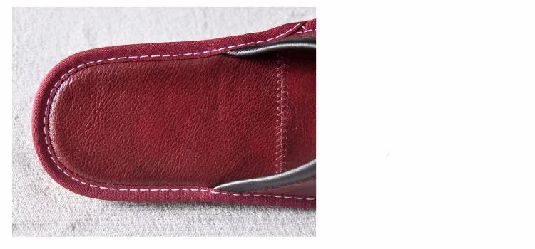 Genuine Leather Couple Summer Indoor Slippers Anti-Slip Women Household Slippers Men Casual Home Shoes