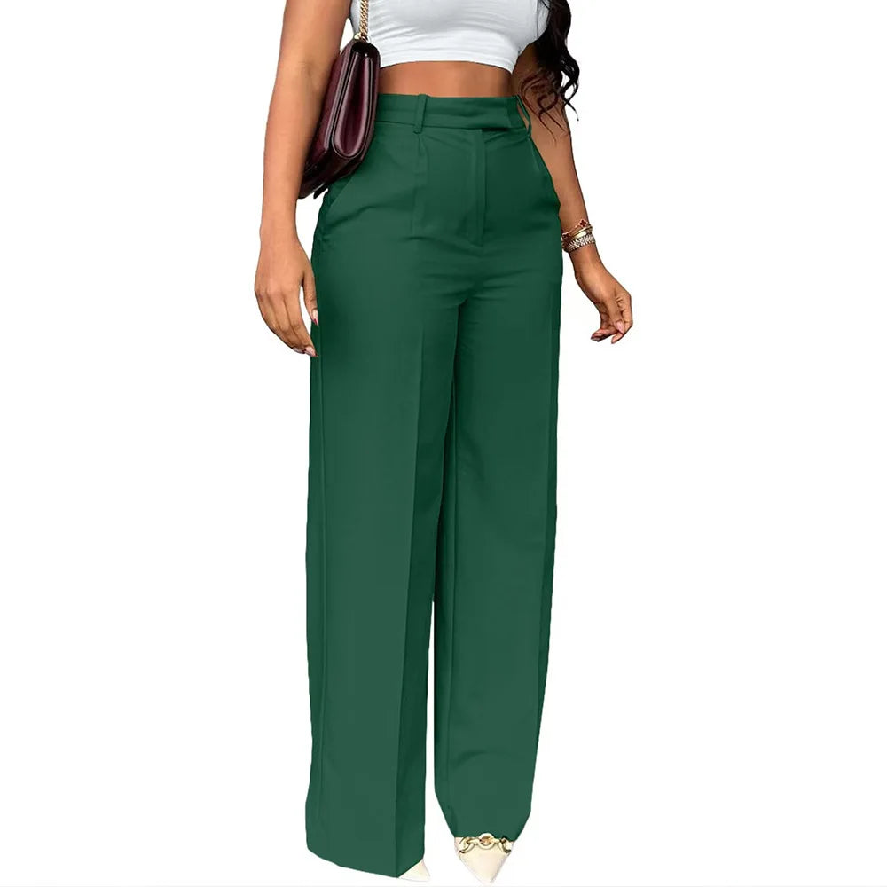2025 New Pants Commuting High Waist Drape Straight Pants Formal Pants Casual Suit Long Pants Women