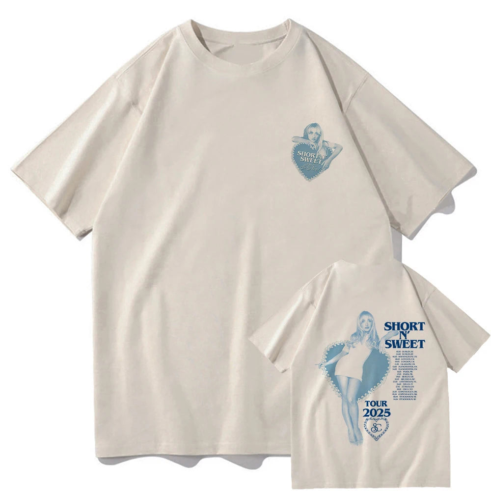 Summer Short N’ Sweet Tour 2025 T-shirt Sabrina Carpenter Lover Men/women Clothing Harajuku Summer Tops Graphic T Shirts Vintage