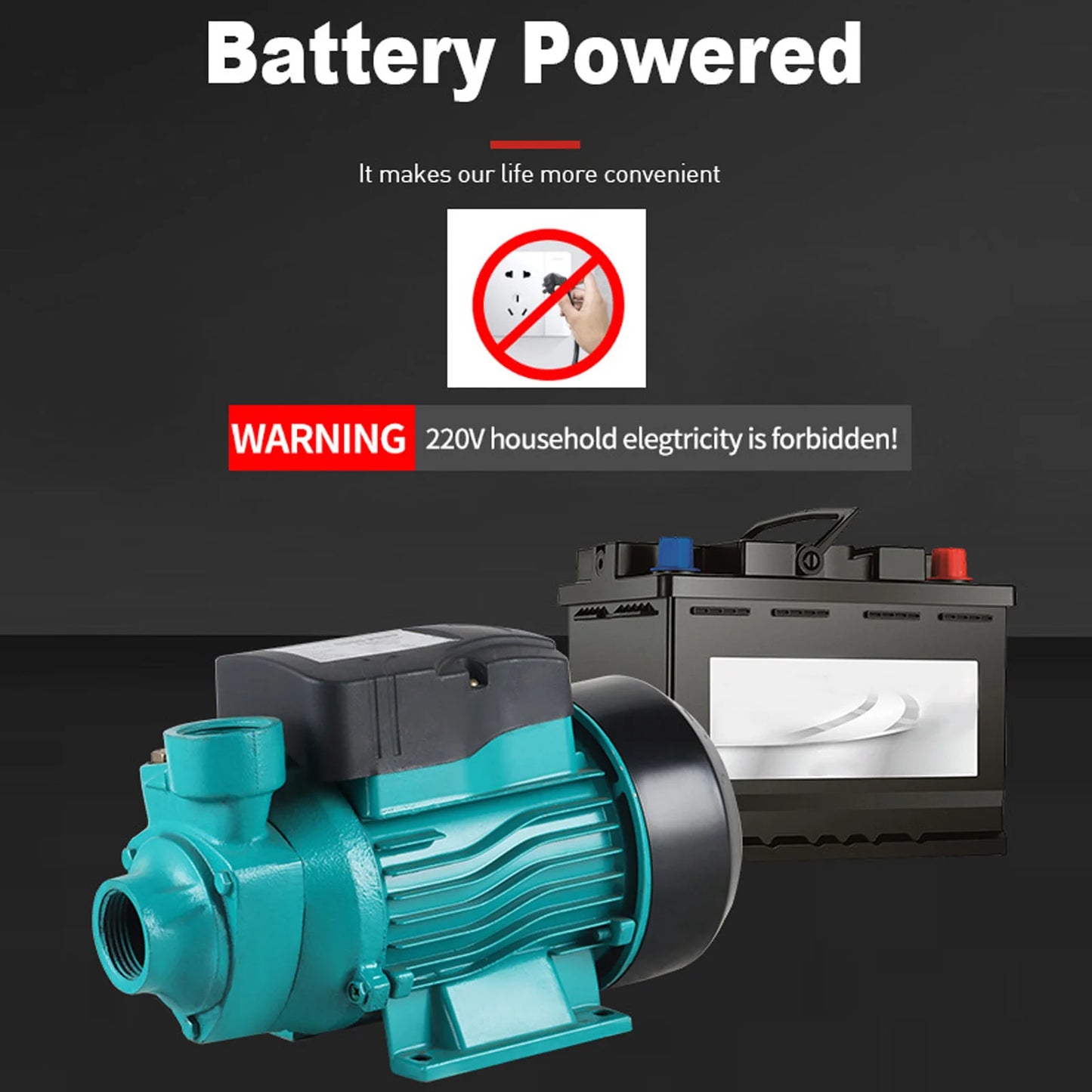 Solar  Pump Solar   Pump 200W 3200RPM 35LPM Large  25m High Lift  Self Priming Pump  Self Priming Pump