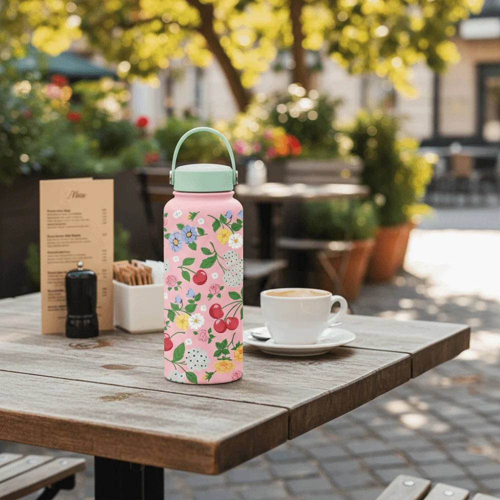 Gift INS Insulated Water Bottle 1L Portable Outdoor Insulated Mug Leak-proof Large Capacity Thermal Water Bottle Office