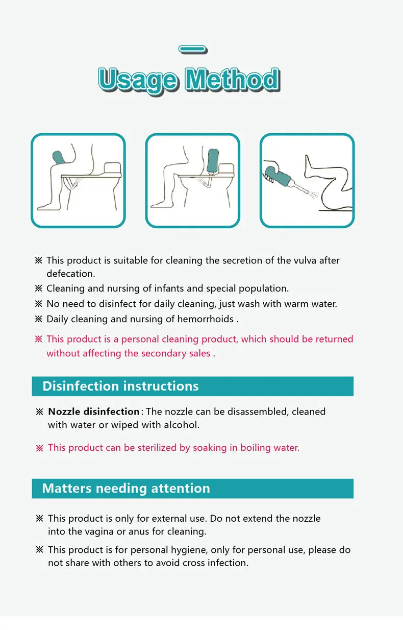 500ml Portable Bidet Baby Butt Washing Device Spray Handheld Travel Bidet For Pregnant Women Baby Cleansing Water Washer Bottle