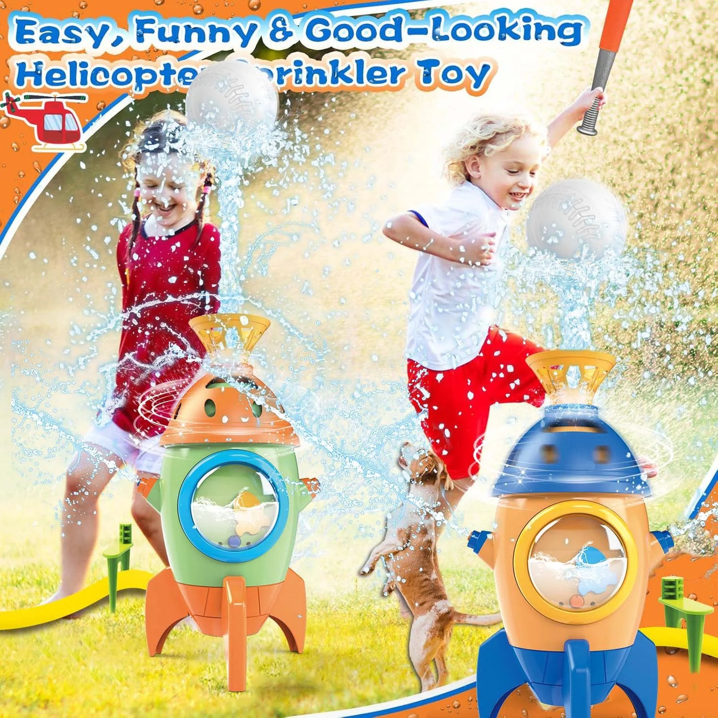outdoor Water Toy Baby Bath Toys Cartoon Squid windmill Sprinkler Rotating Spray Garden Yard  Fun Games Toys for Kids boys girls