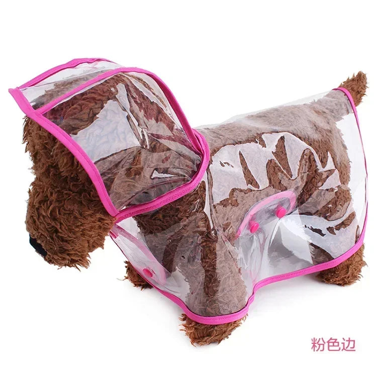 Pet Dog Puppy Transparent Rainwear Raincoat Pet Hooded Waterproof Jacket Clothes