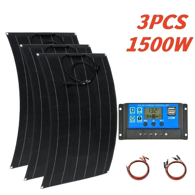 Solar Panel 500w1000w1500w2000w Super Power Suitable For RV Boat Car Household  Camping 18V 36V Battery Charger Solar Panel Kits
