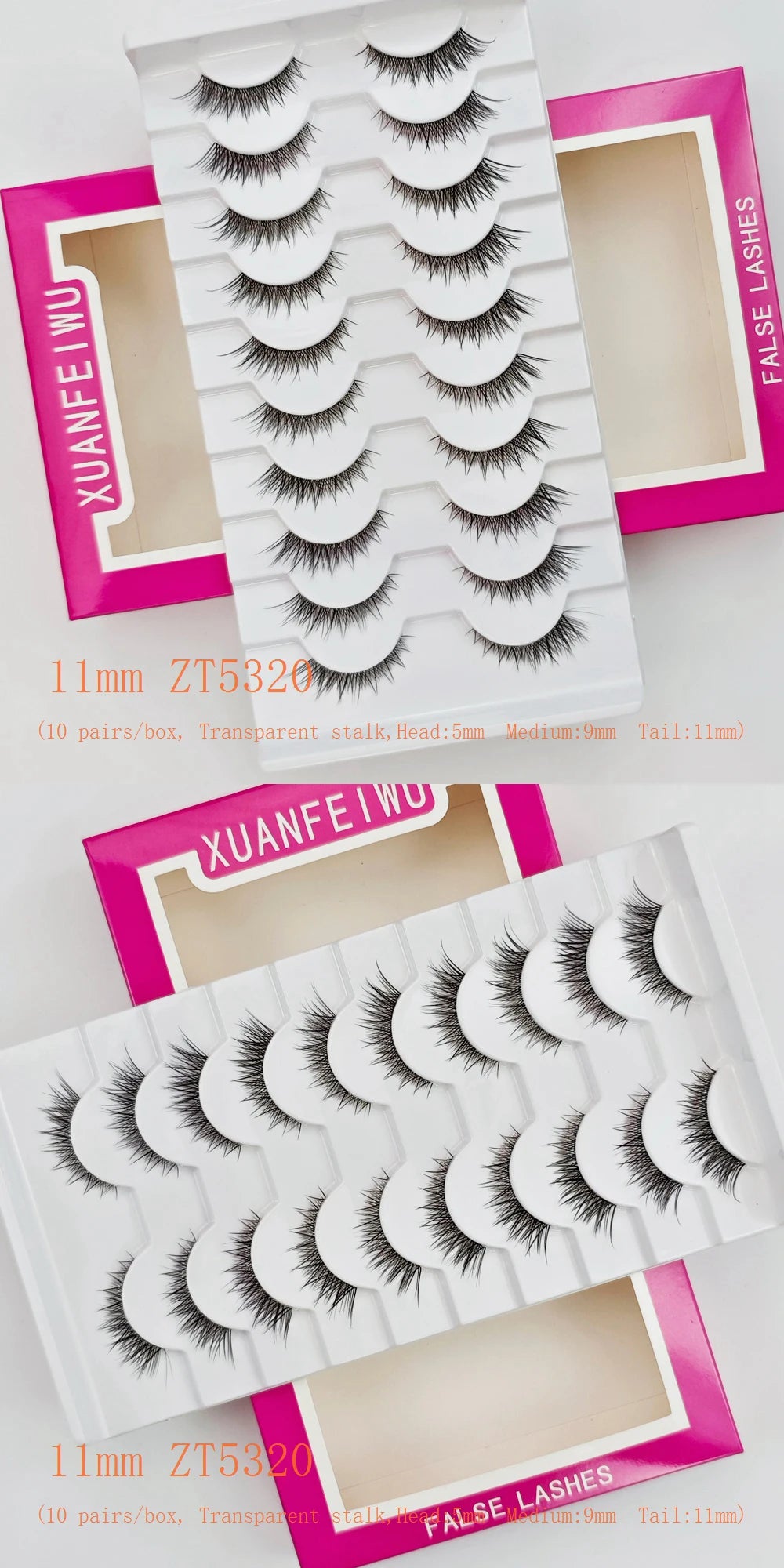 Xuanfeiwu Natural Short Style No-Makeup Look Sparse Full-Strip Ultra-Natural Realistic One-Piece Natural-Looking False Eyelashes DIY Self-Application Beginner Light Makeup Eyelashes