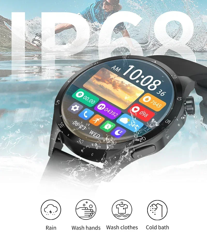 2025 New Men Watch 4 Pro 1.43 inch 360*360 AMOLED HD Screen Bluetooth Call Health Monitoring Men Watch Men For Android IOS clock