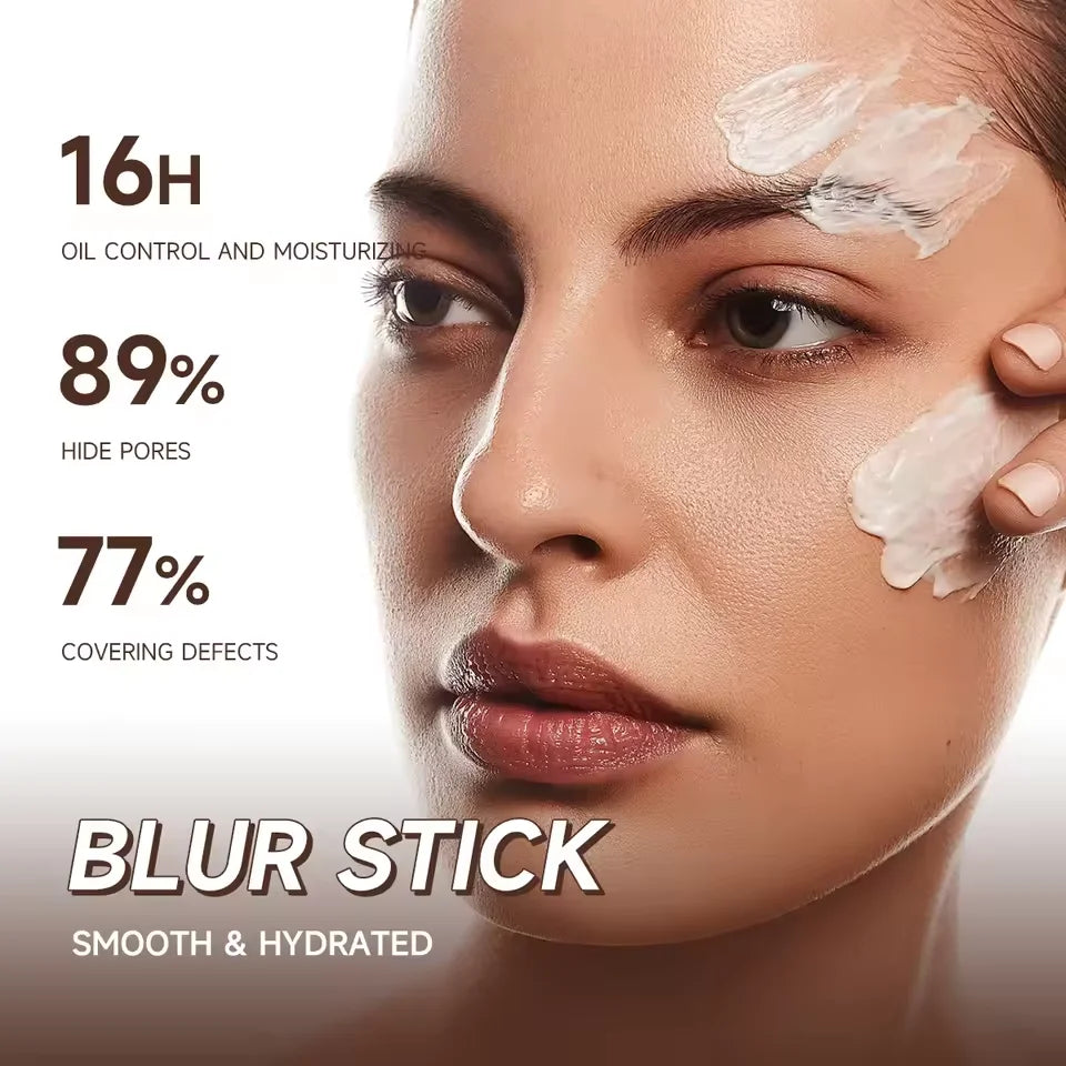Face Primer Stick with Matte Blur Effect, Hydrating Shimmer Texture for Pore Covering, Oil Control and Lightweight Finish