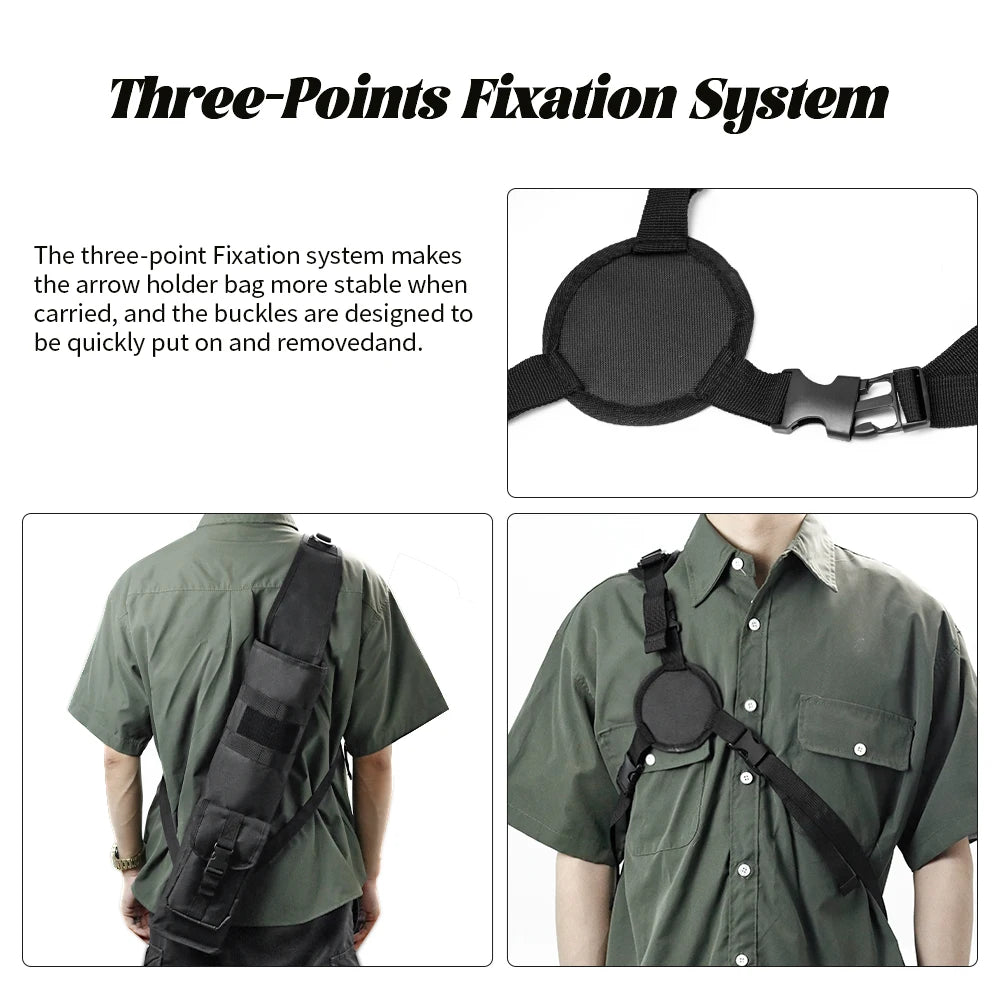 Archery Lightweight Back Arrow Quiver Dual Use Foldable Compact Hip Arrows Bag with MOLLE System Pocket Hanged for Hunt